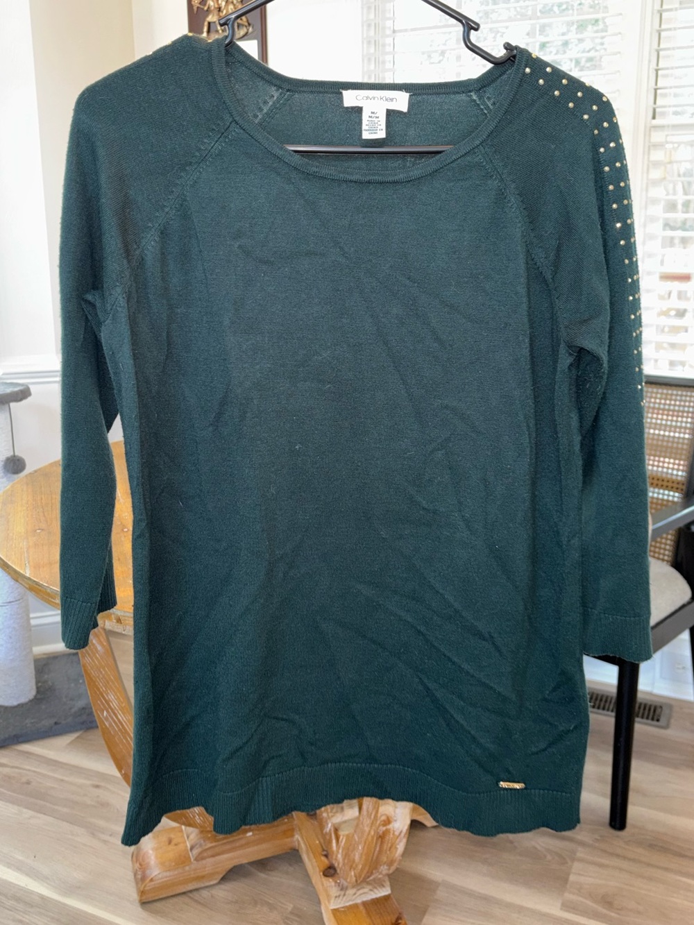 Calvin Klein Forest Green Stud-Detail Women's Sweater
